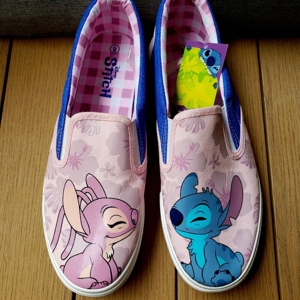 BNWT DISNEY Stitch & Angel canvas slip-on sneaker (9) KICKS